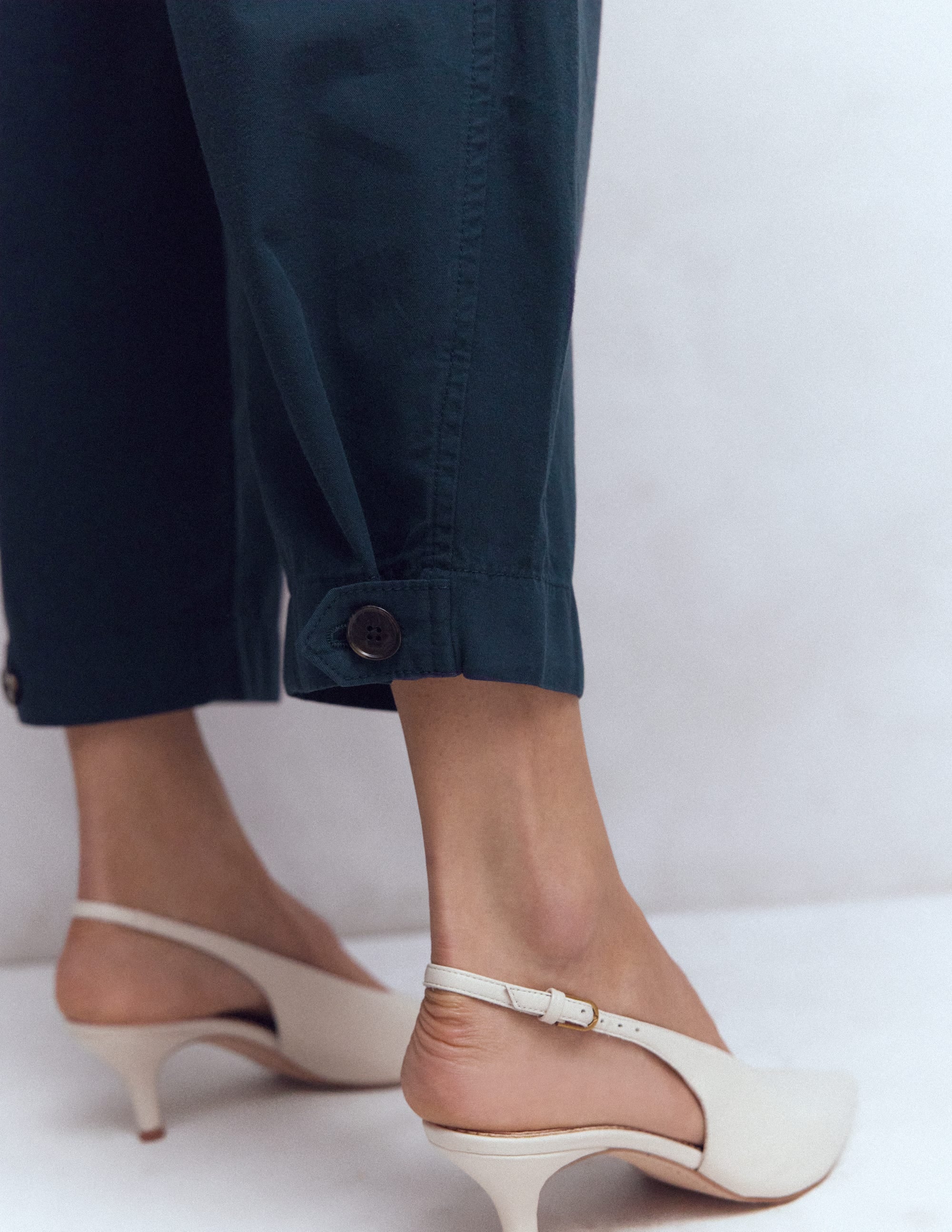 Pleat Barrel Leg Trousers-Navy - Image 2