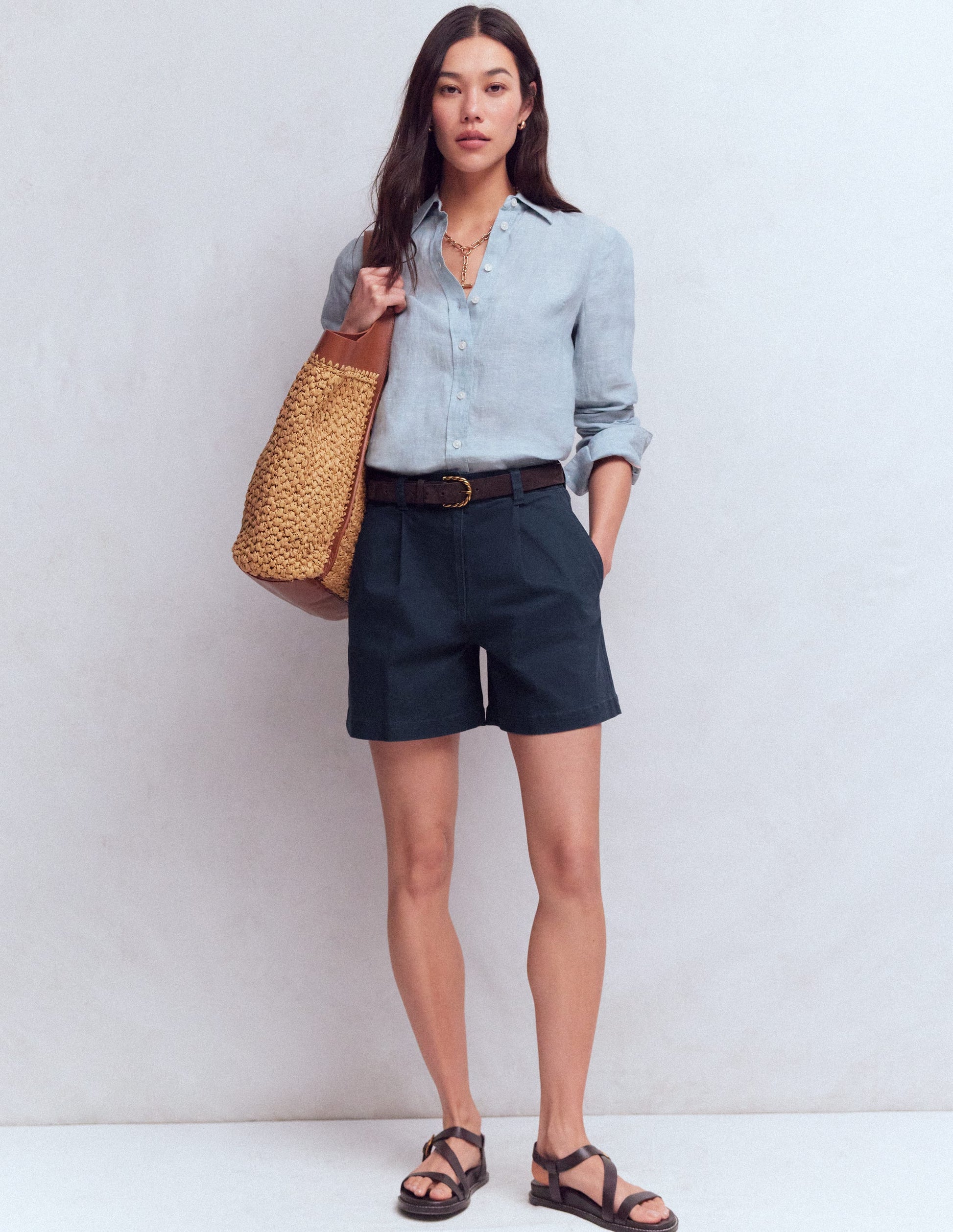 Chino Shorts-Navy-1