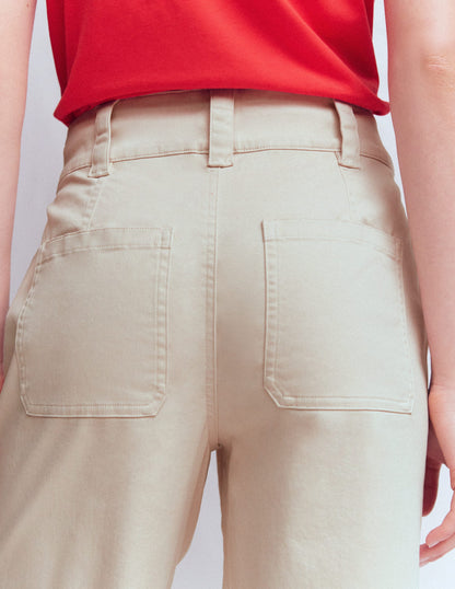 Straight Leg Chino Trousers-Almond Milk-2