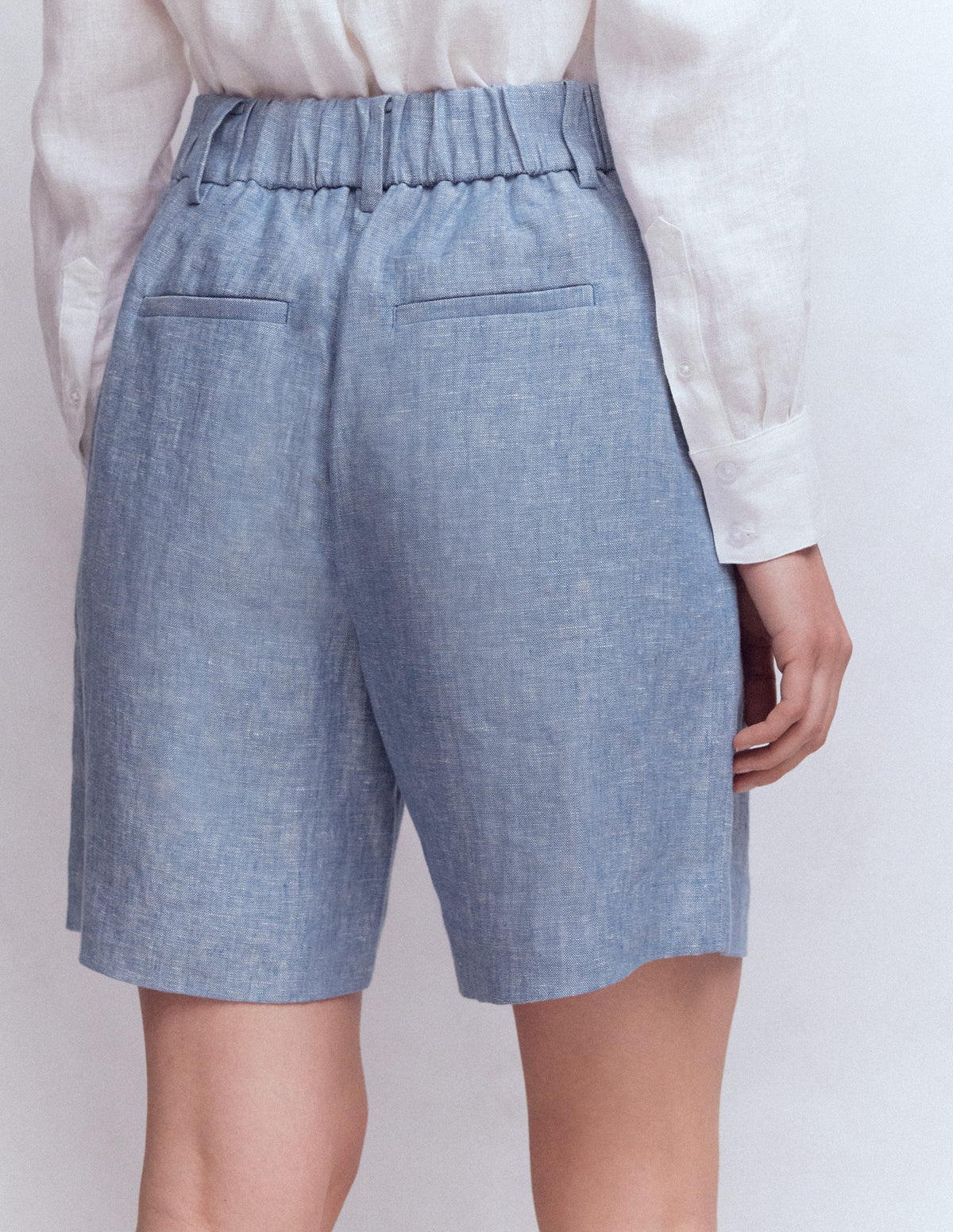 Kensington Linen Shorts-Blue Chambray | Boden Global