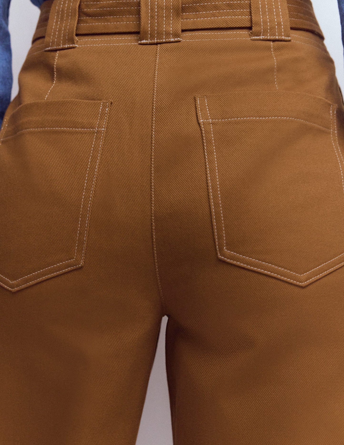 Belted Barrel Leg Trousers-GINGERBREAD