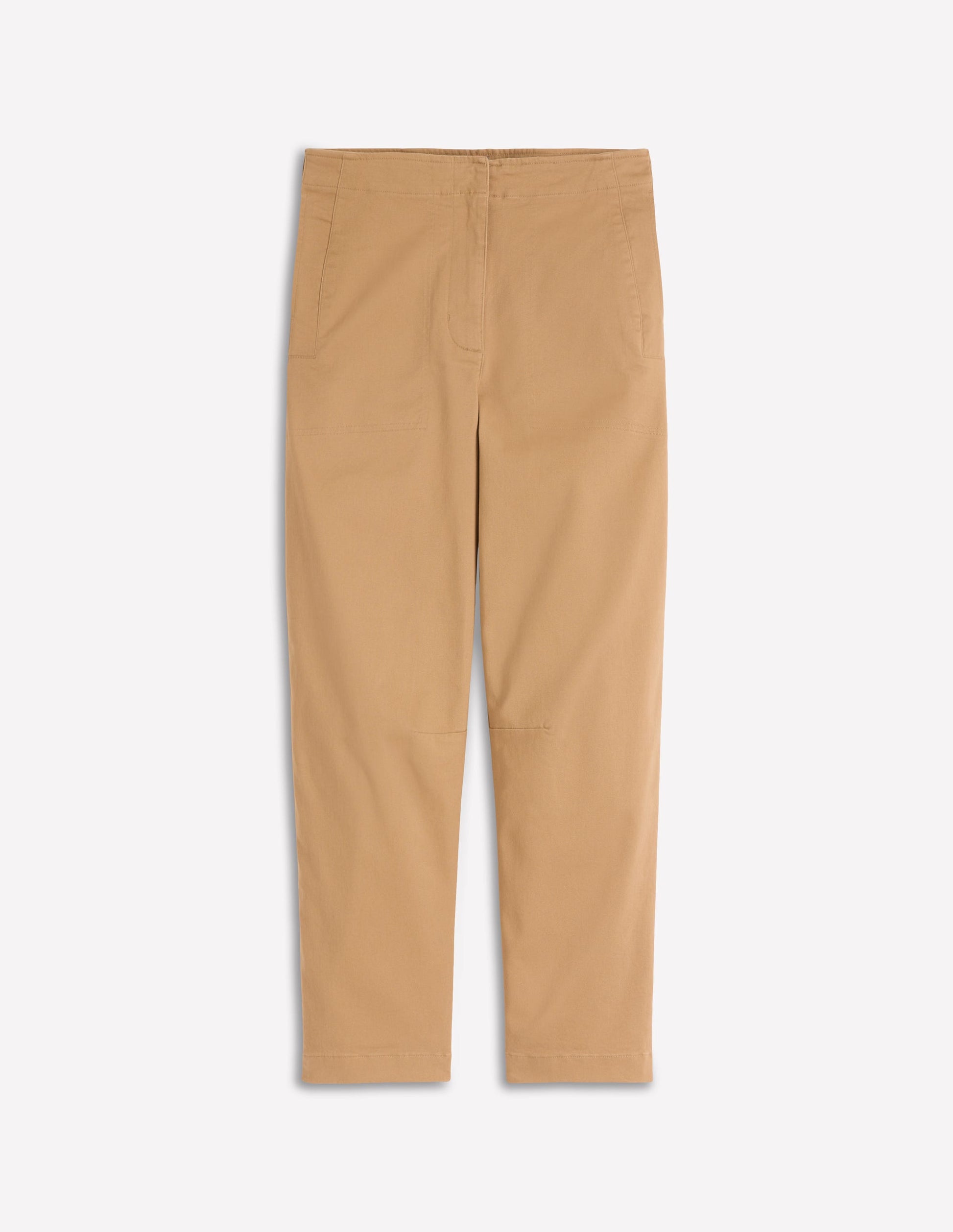 Barrel Leg Chino Trousers-Cappuccino-6