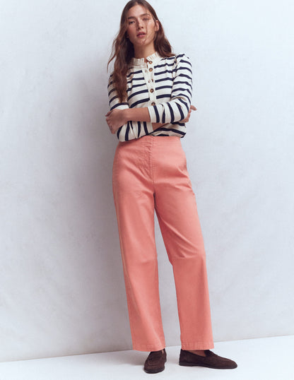 Straight Taper Trousers-Vintage Rose-1