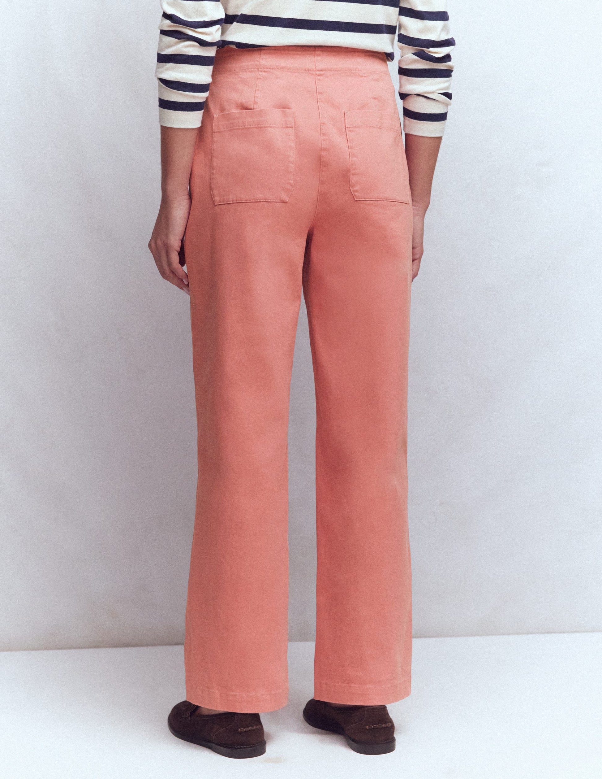 Barrel Leg Chino Trousers-Vintage Rose-3