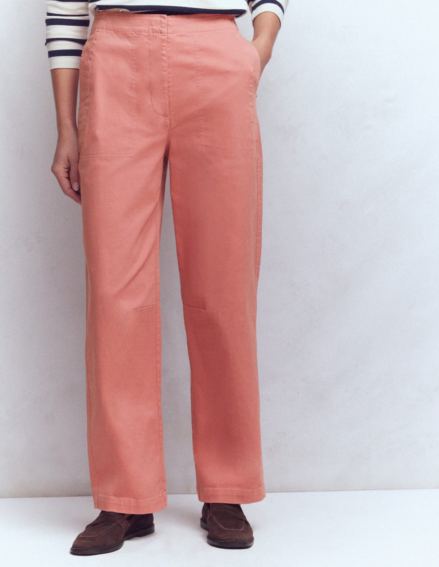 Straight Taper Trousers-Vintage Rose