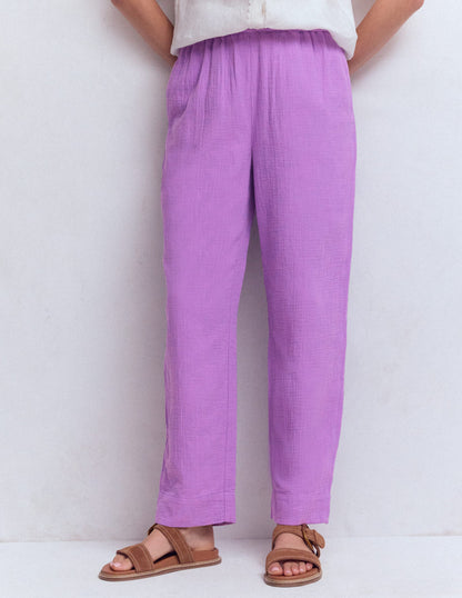Double Cloth Crop Trousers-Amethyst Purple-4