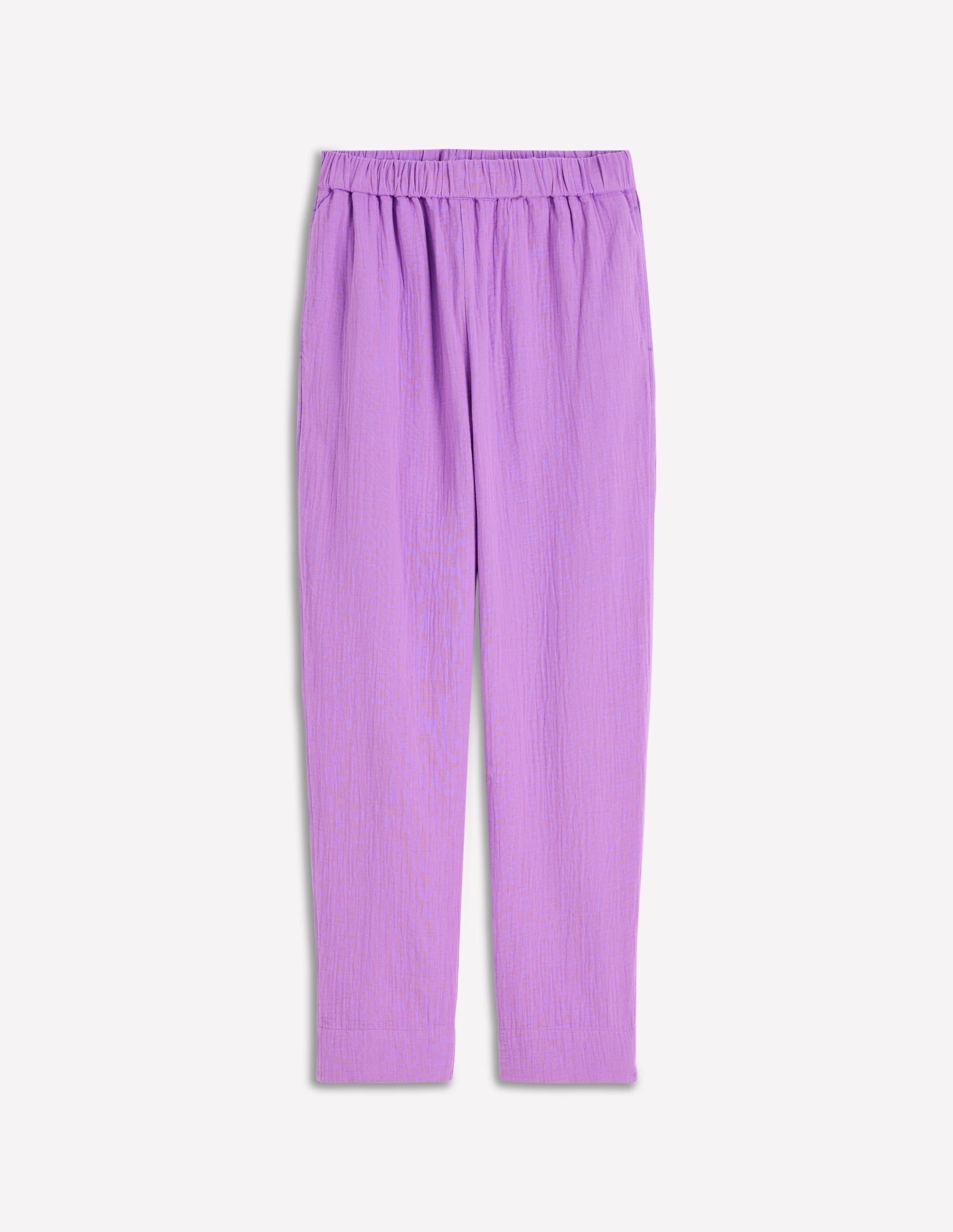 Double Cloth Crop Trousers-Amethyst Purple - Image 5