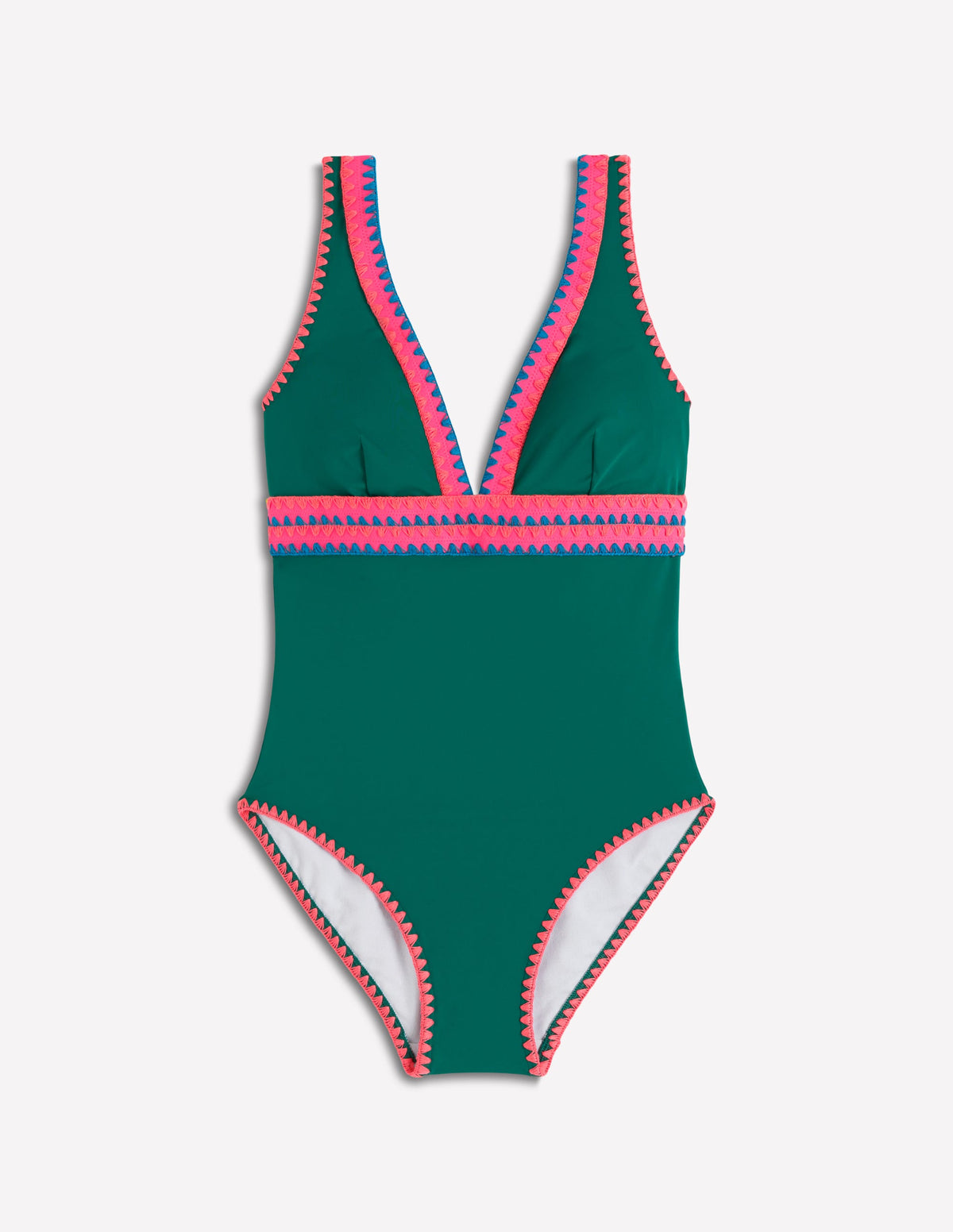 Porto V-neck Swimsuit-Mangrove Green, Embroidery - Image 9