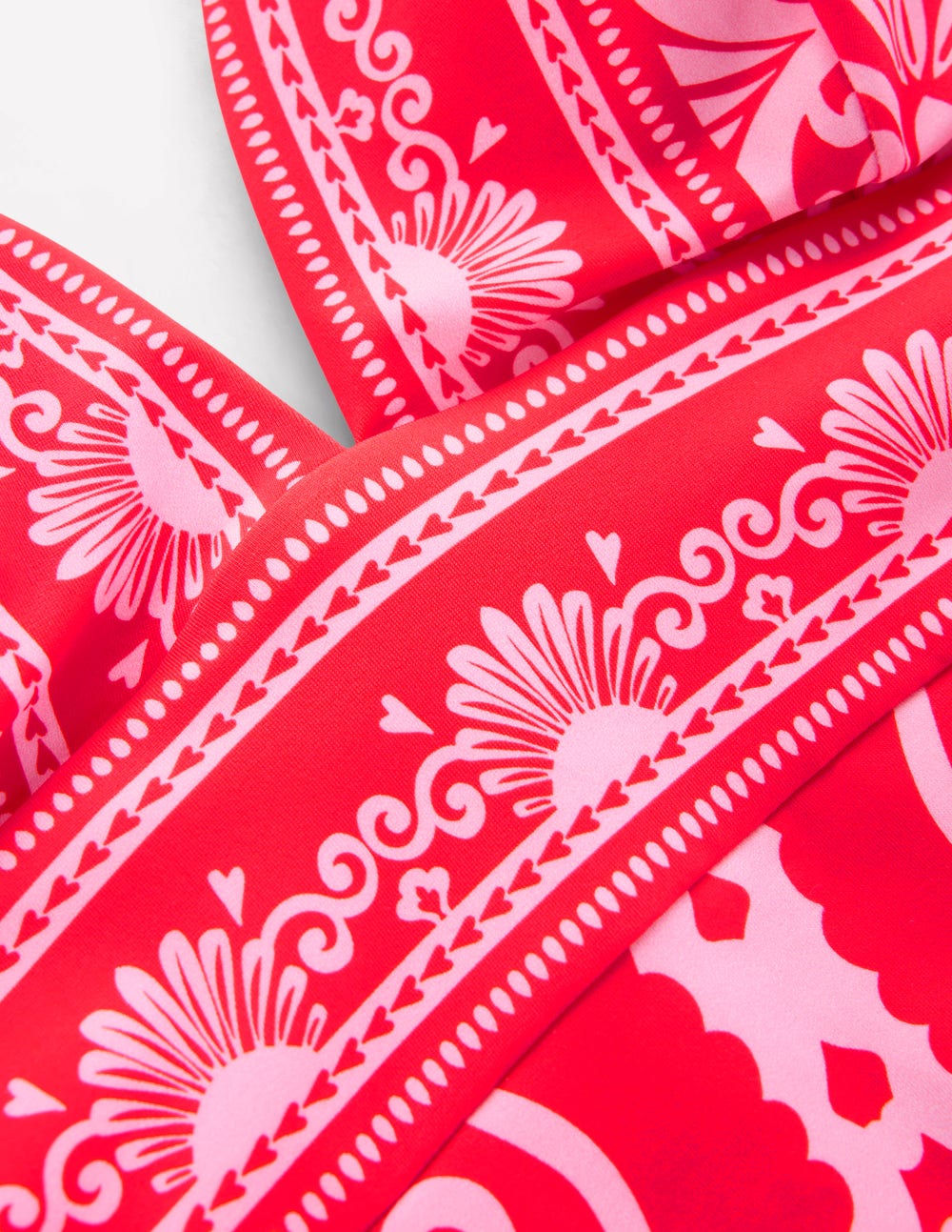 Porto V-neck Swimsuit-Poppy Red, Ornamental Garden - Image 10