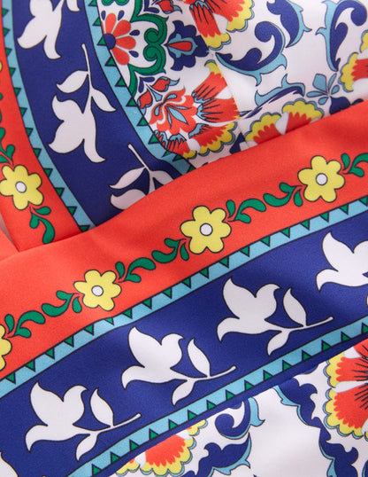 Porto V-neck Swimsuit-Multi, Ornamental Trellis-6