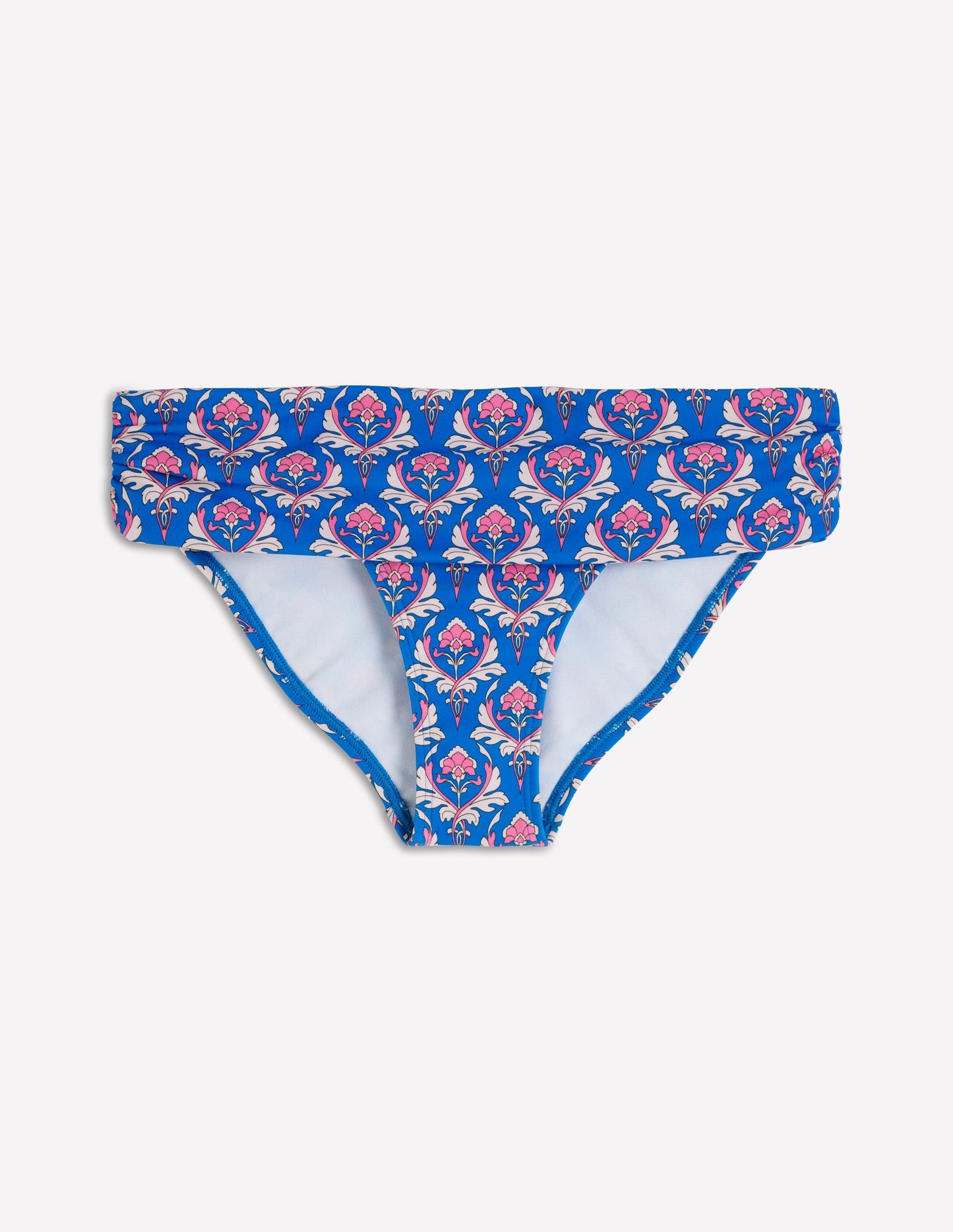 Classic Fold Bikini Bottoms-Blue, Ornamental Stamp