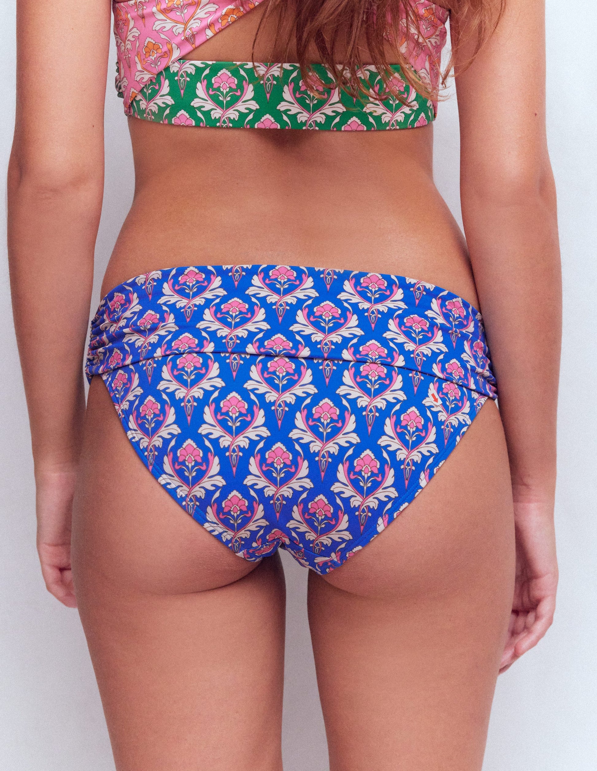 Classic Fold Bikini Bottoms-Blue, Ornamental Stamp-3