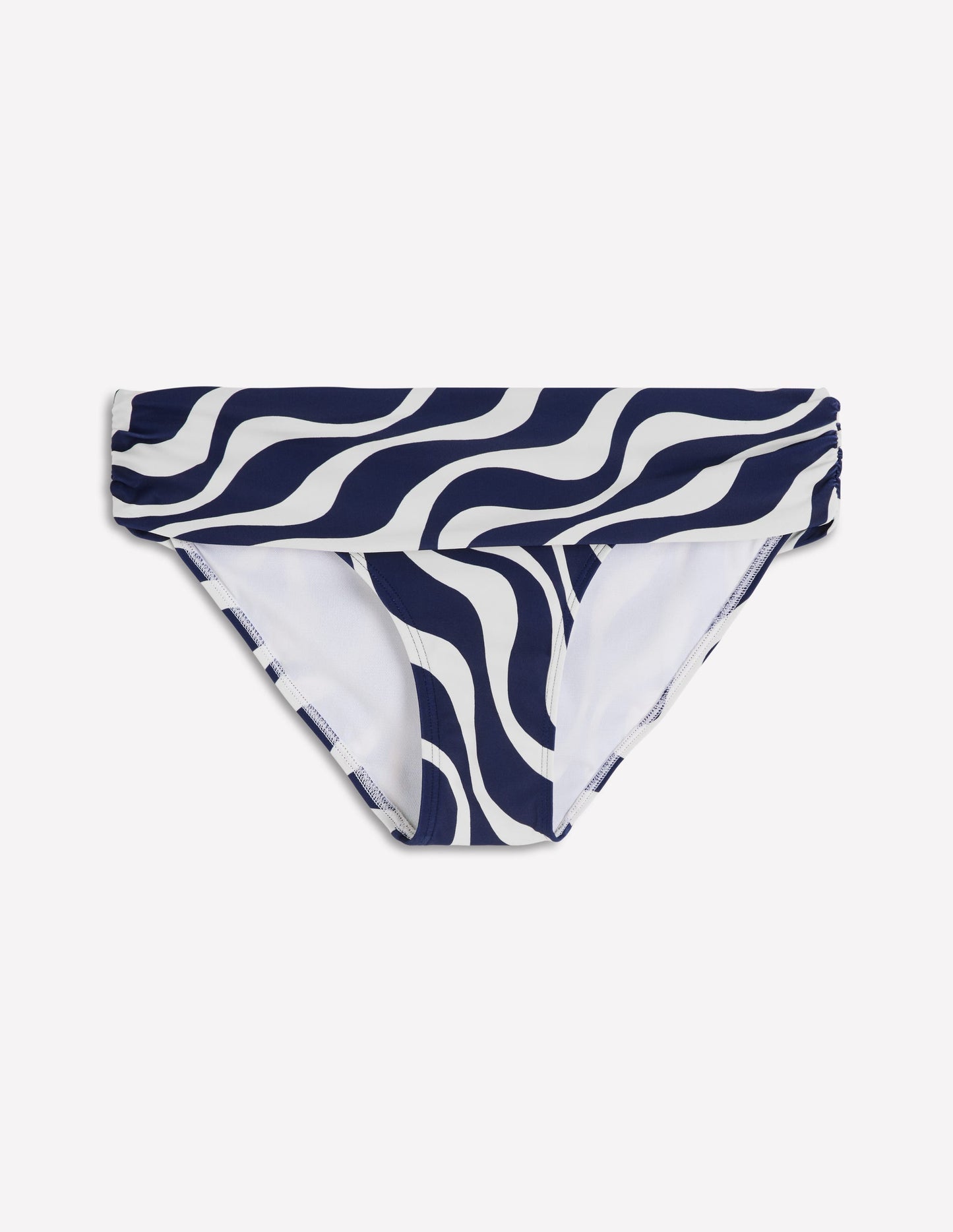 Classic Fold Bikini Bottoms-Navy, Rythmic Wave