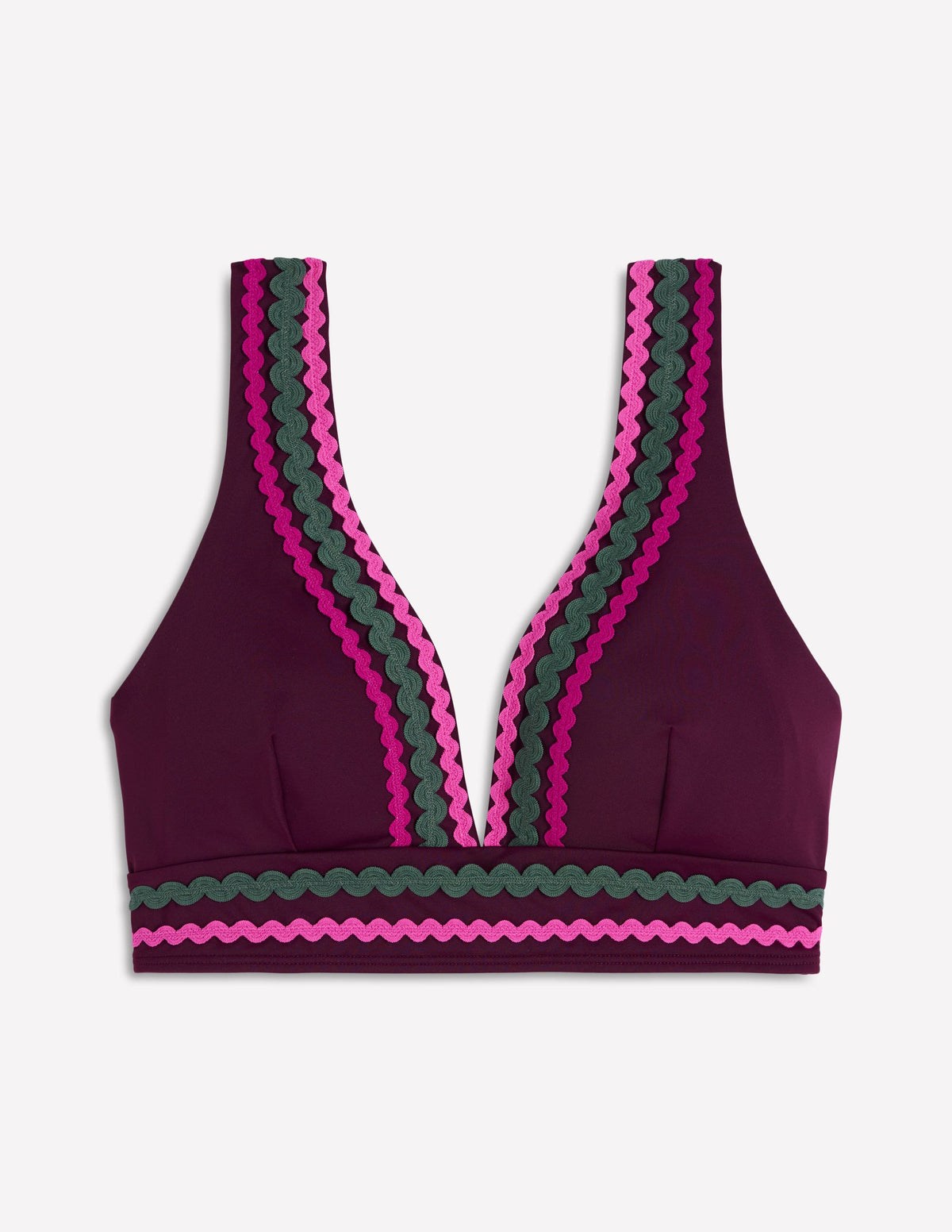 Porto V-neck Bikini Top-Chocberry - Image 5