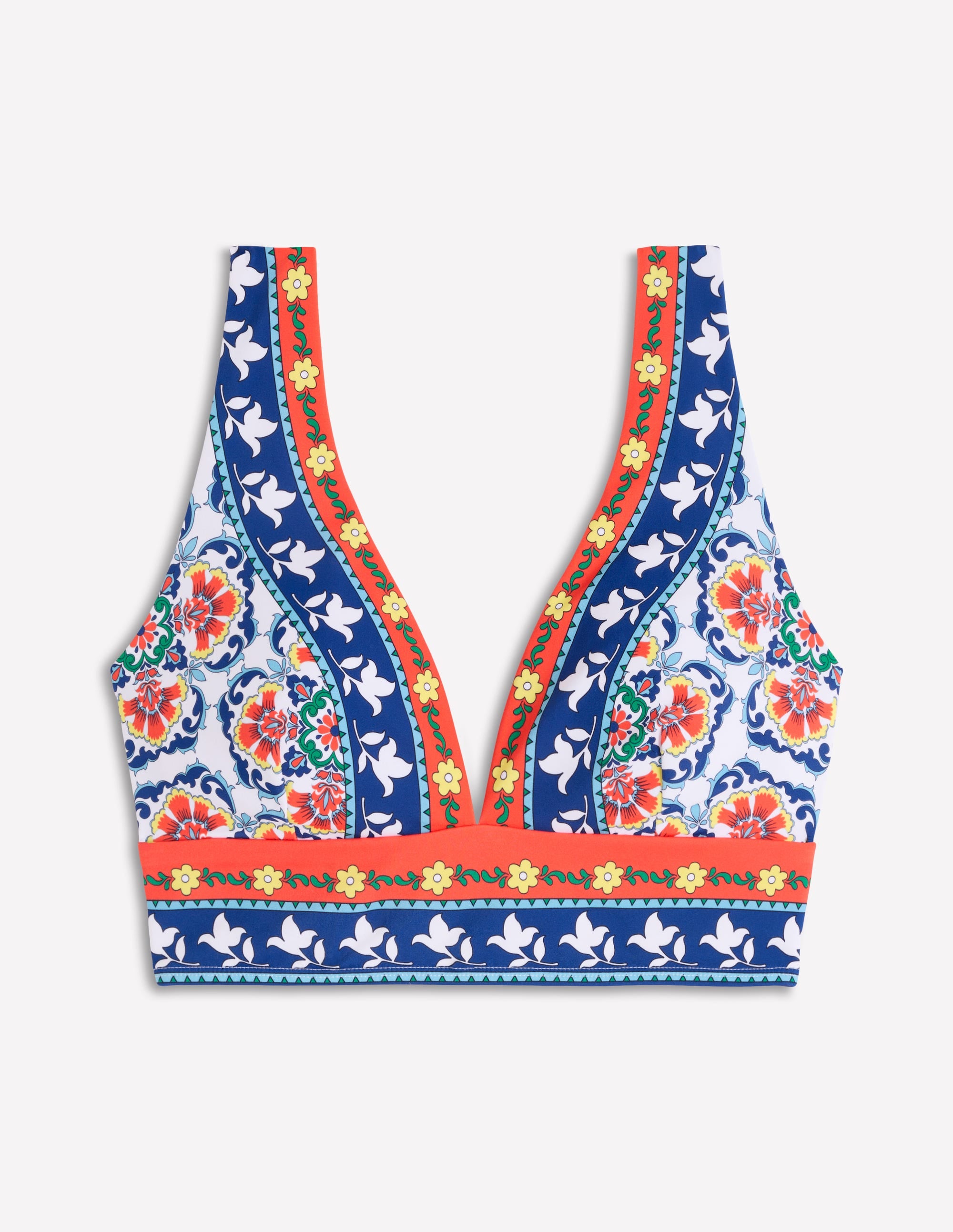 Porto V-neck Bikini Top-Multi, ornamental trellis - Image 5