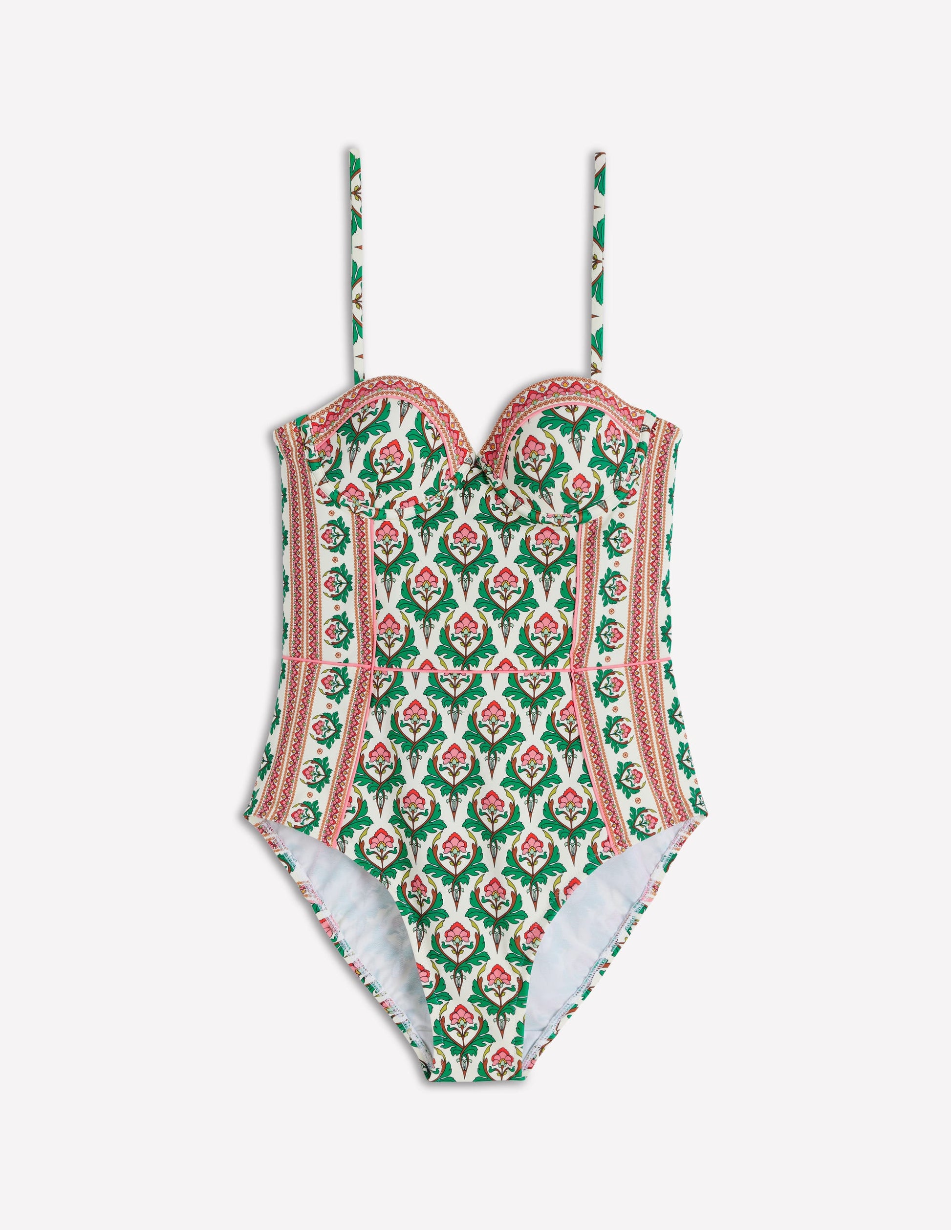 Rhodes Cup Sized Swimsuit-Ivory, Ornamental Stamp-7