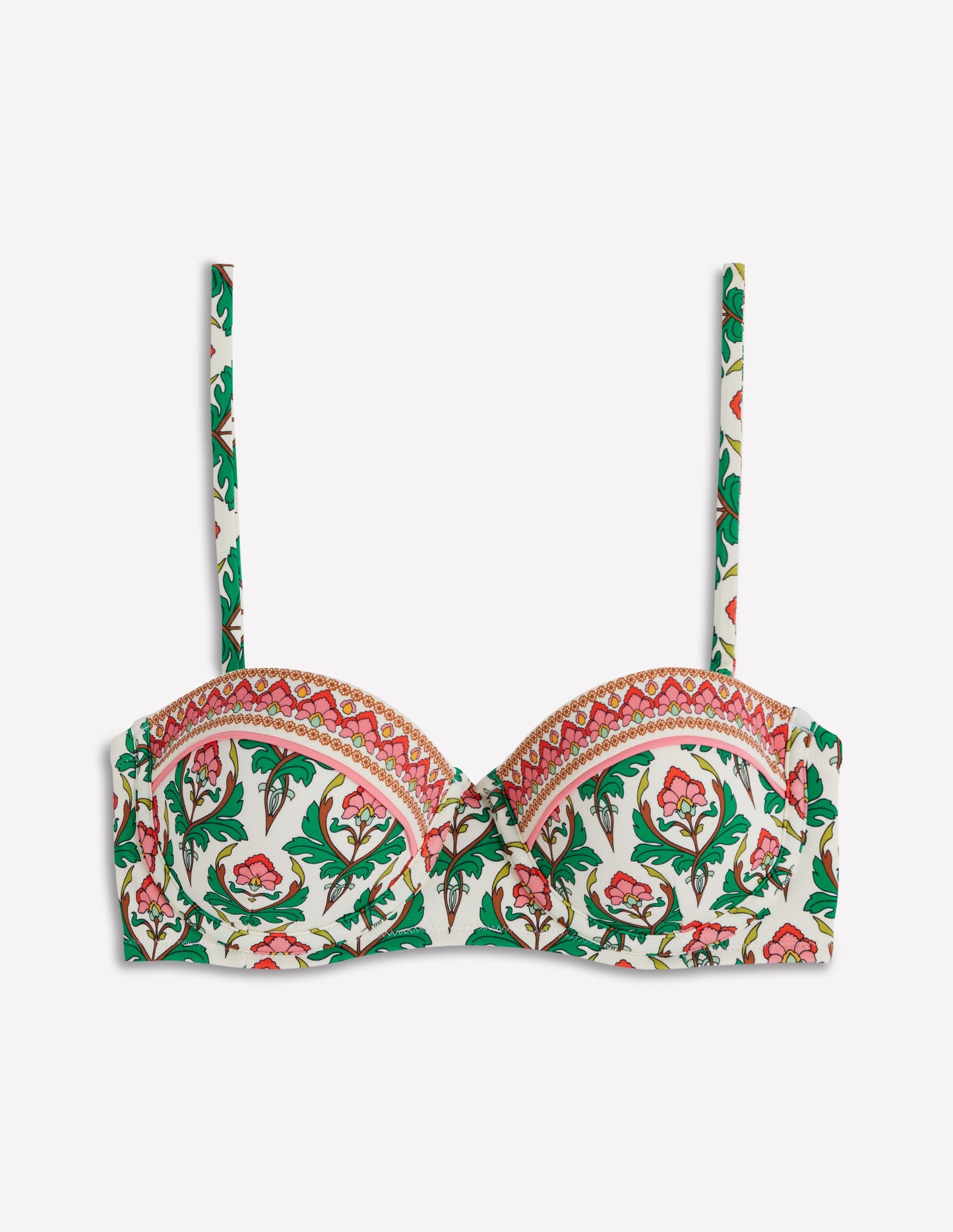 Rhodes Cup-Size Bikini Top-Multi, Ornamental Stamp