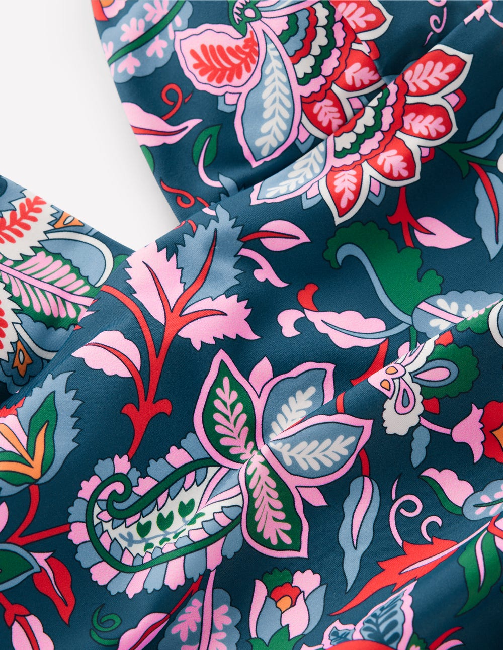 Mykonos Deep V Swimsuit-Dark Blue, Botanical Trail-7