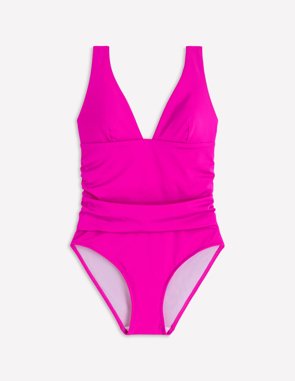 Mykonos Deep V Swimsuit-Bright Fuchsia