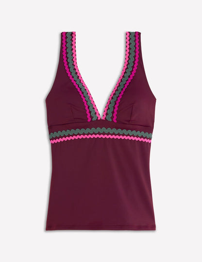 Porto Tankini Top-Chocberry, Rik rak-5