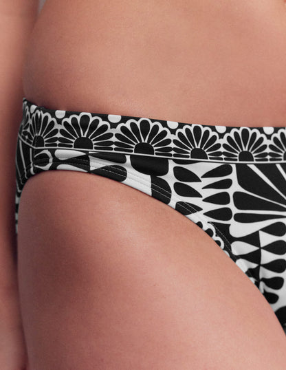 Porto Bikini Bottoms-Black, Geo Stamp-2