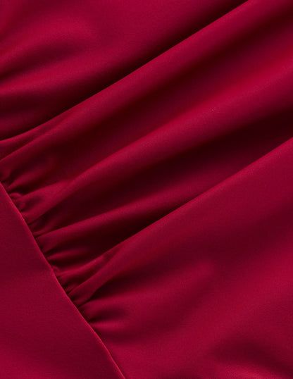 Kythira Ruched Bikini Bottoms-Bullfight Red-6