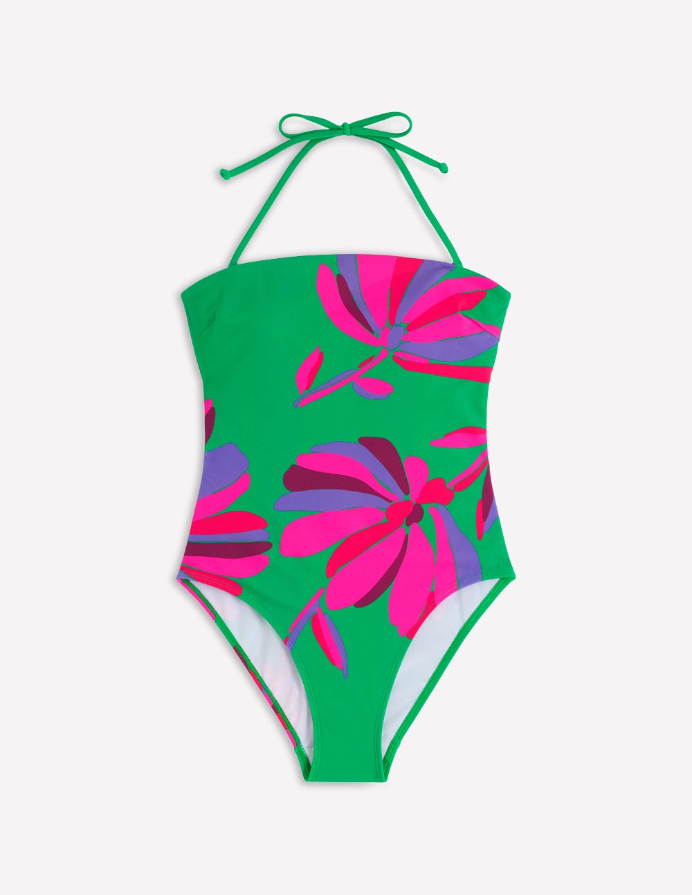 Paros Bandeau Swimsuit-Green Tambourine,Daisy Cascade - Image 8