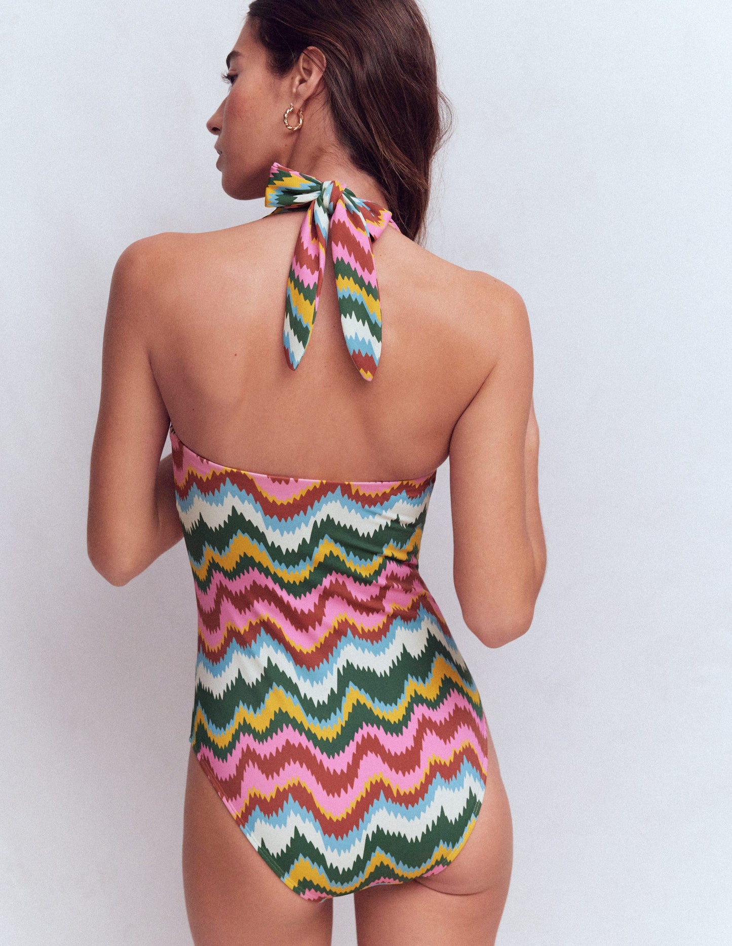 Kythira Ruched Swimsuit-Multi, Zig Zag Wave