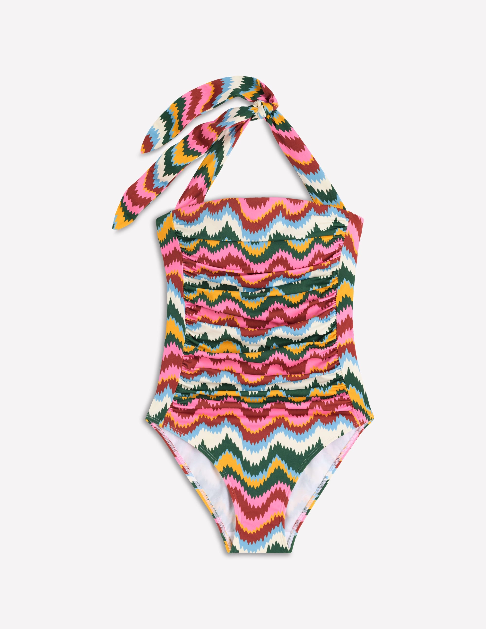 Kythira Ruched Swimsuit-Multi, Zig Zag Wave - Image 6
