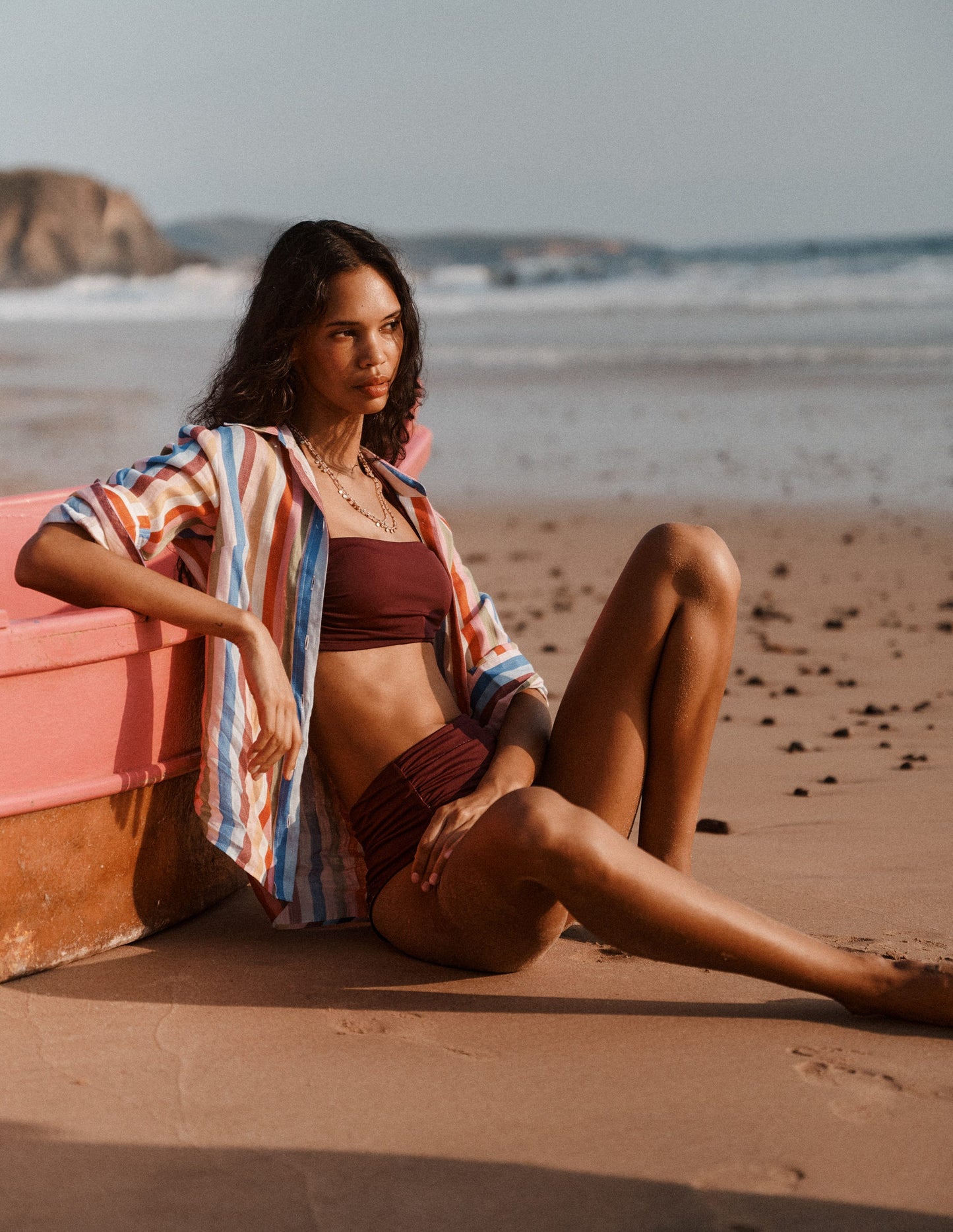 Kythira Ruched Bikini Top-Chocberry