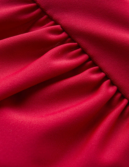 Kythira Ruched Bikini Top-Bullfight Red-6