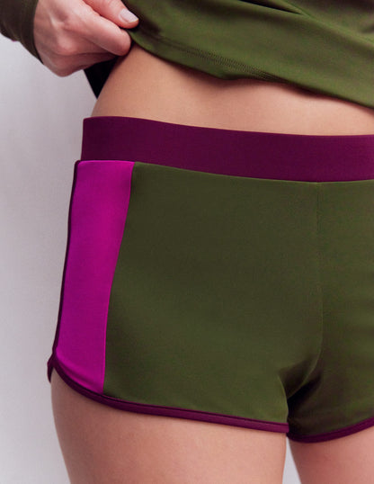 Swim Shorts-Khaki, Colourblock-2