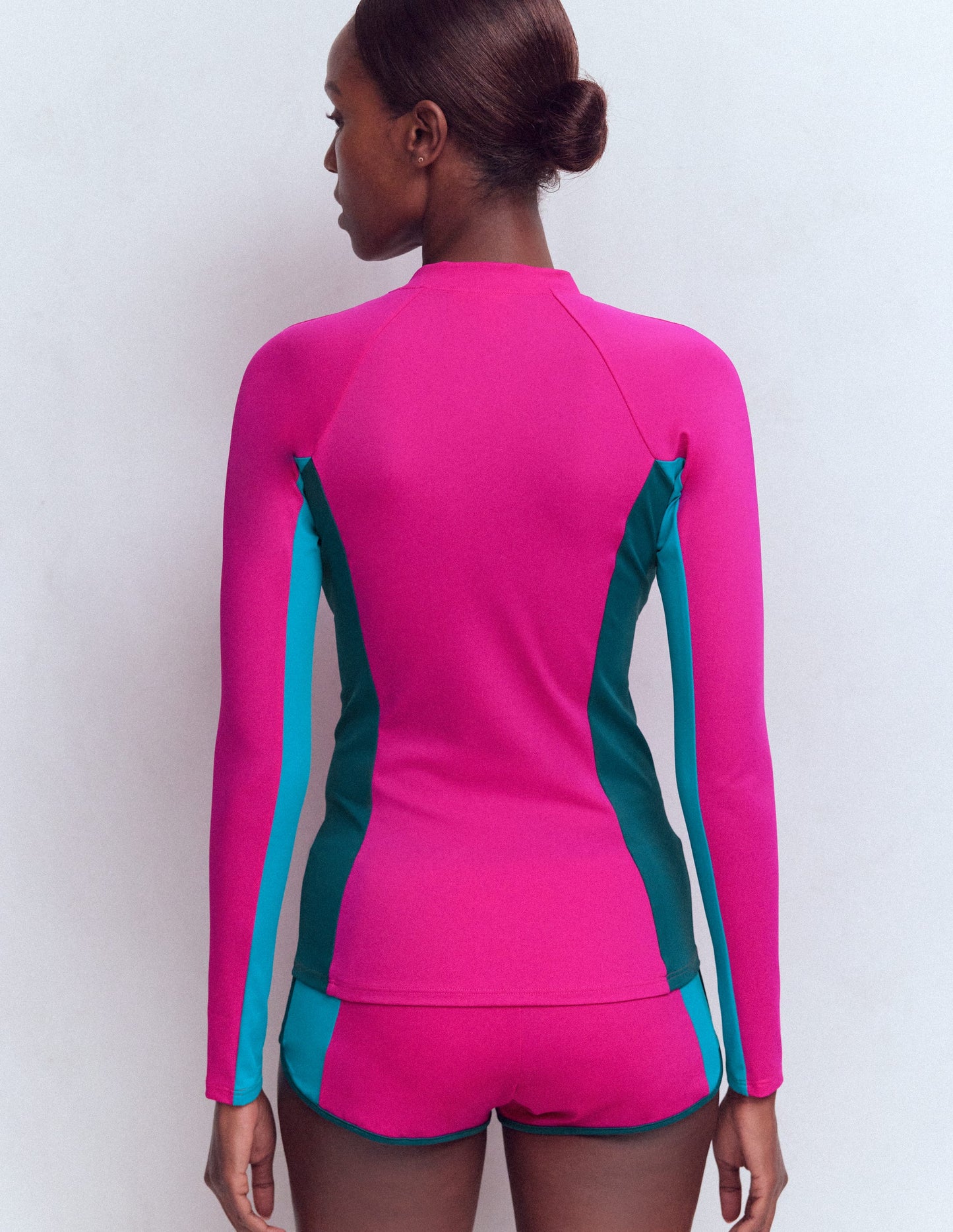 Sun Safe Raglan Rash Vest-Pink Colourblock