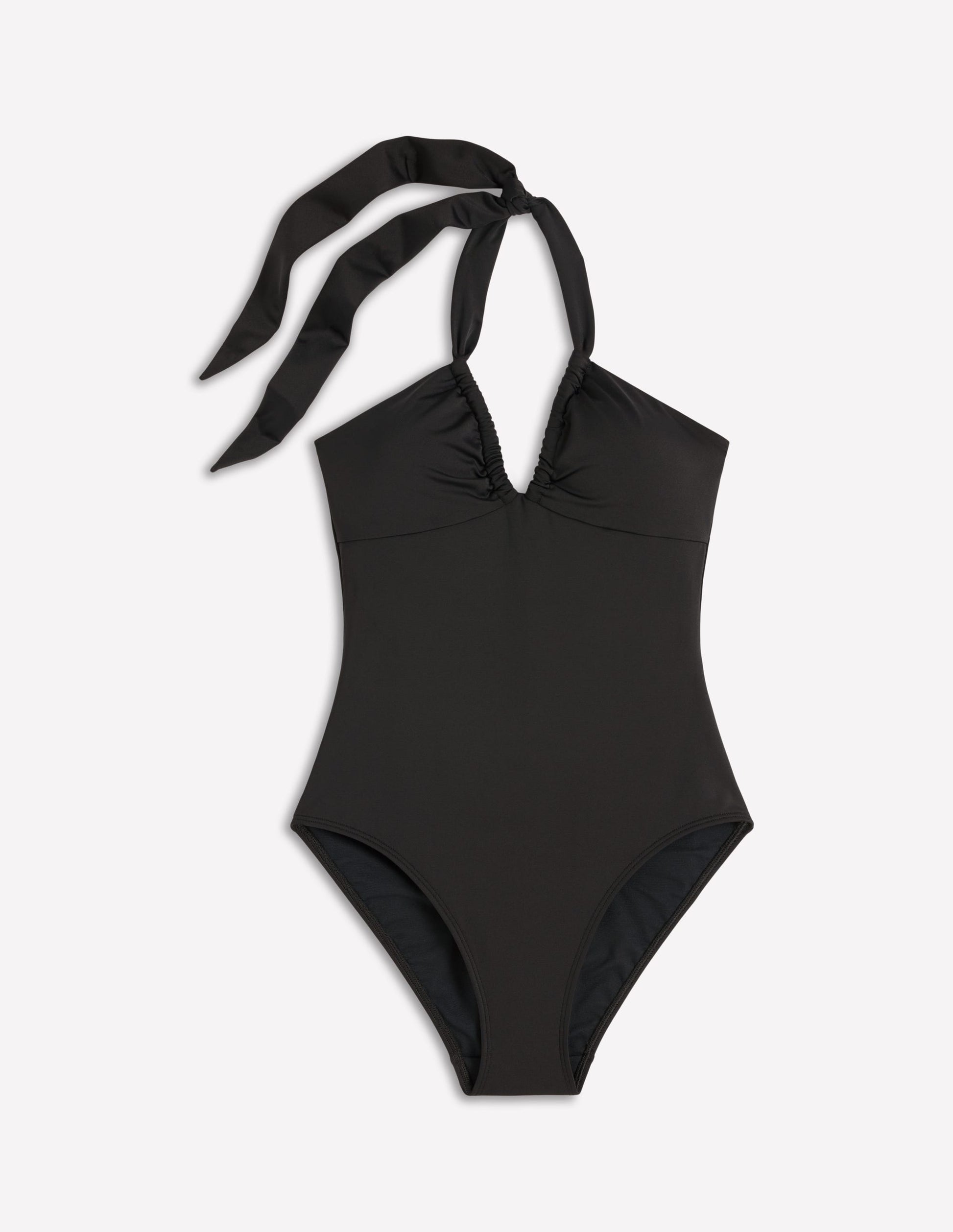 Minori Halter Tie Swimsuit-Black-6