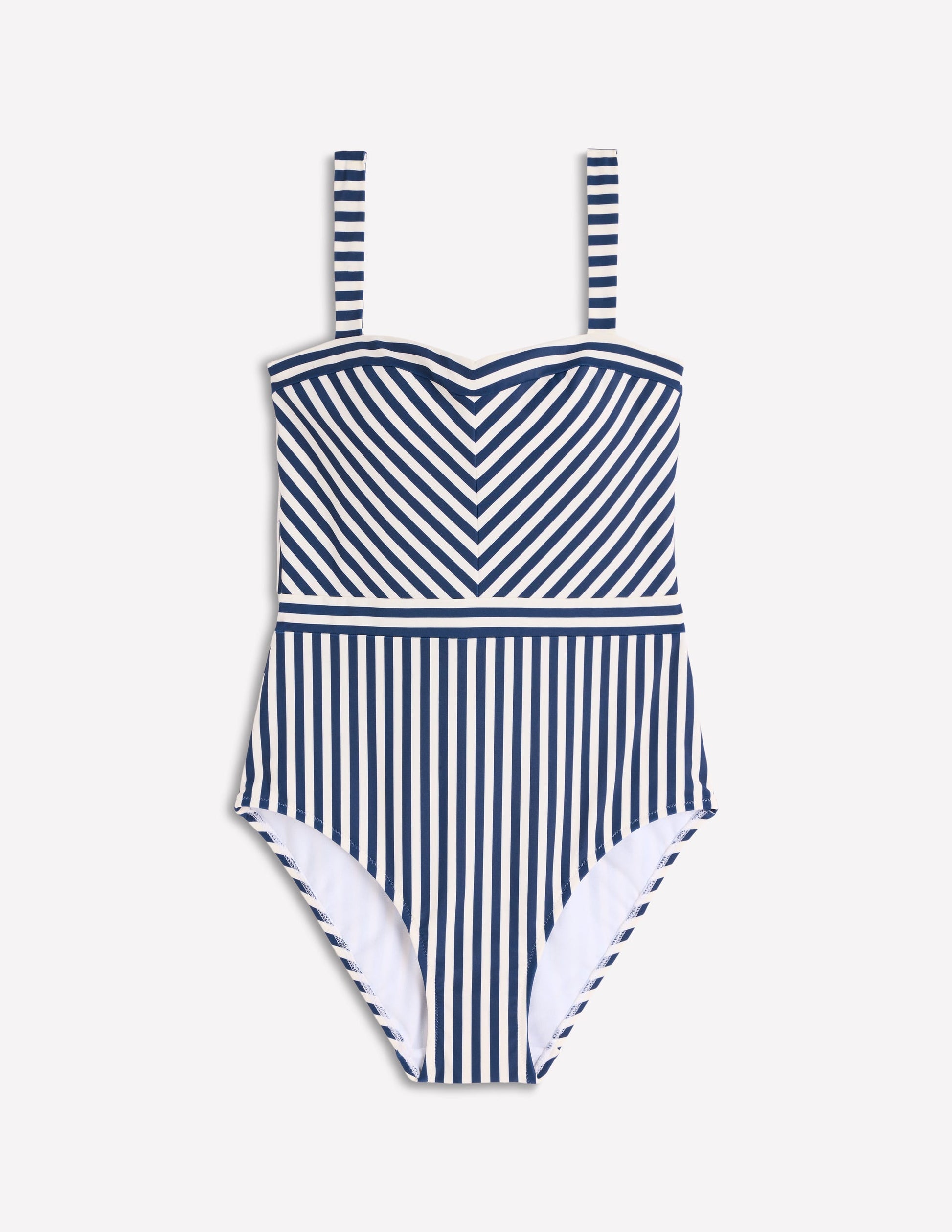 Clean Sweetheart Swimsuit-Navy and Ivory Stripe-5