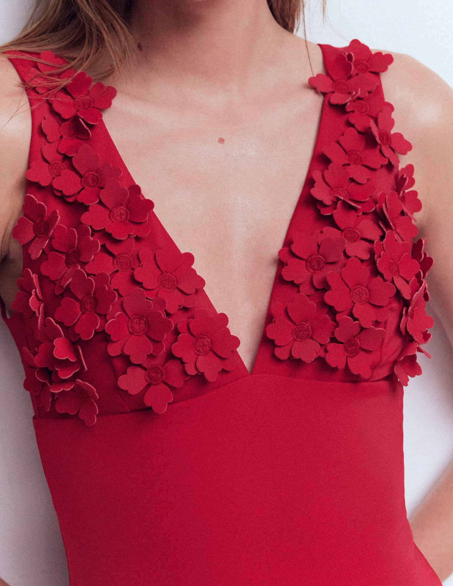 Flower Appliqué Swimsuit-Bullfight, Applique