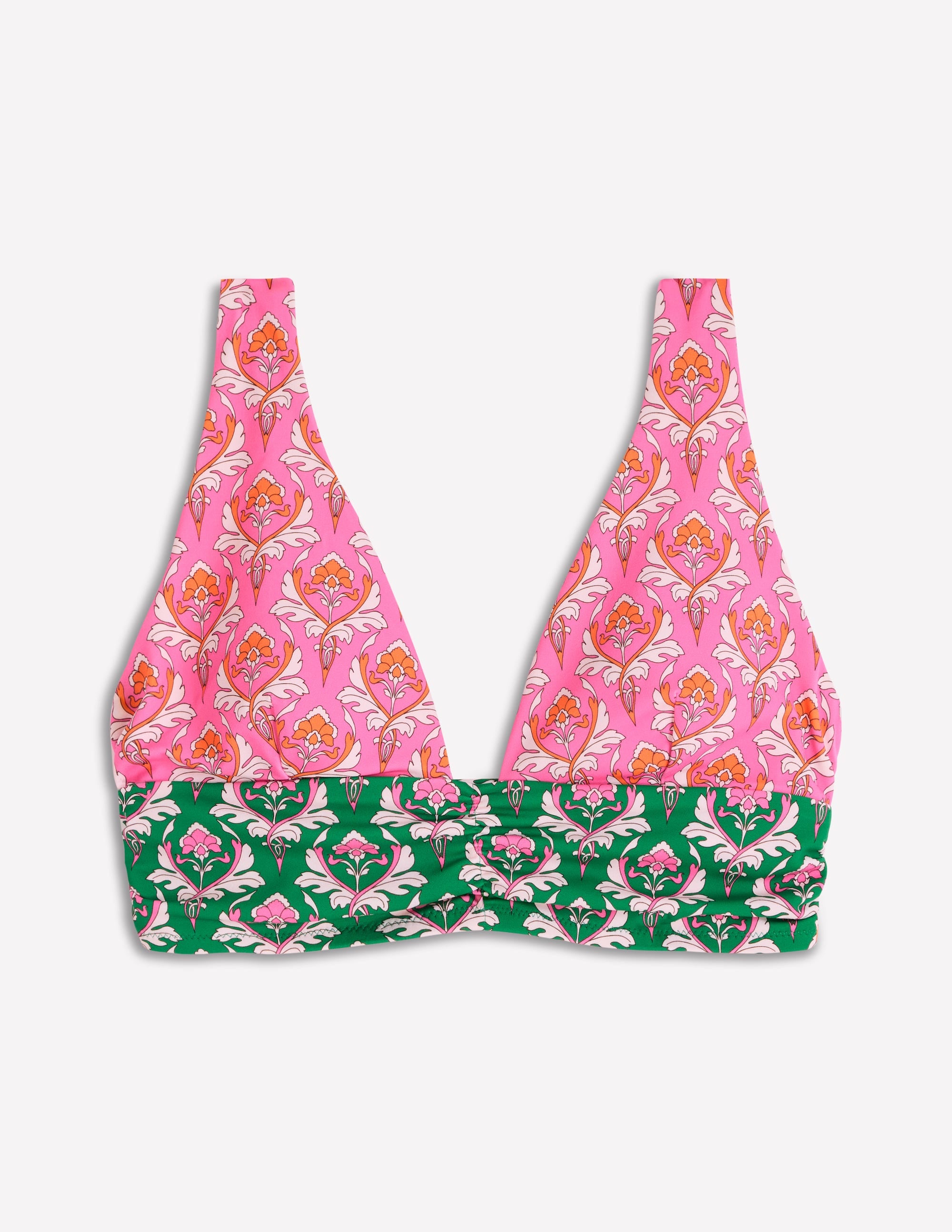 Mykonos Deep V Bikini Top-Multi, Ornamental Stamp - Image 5