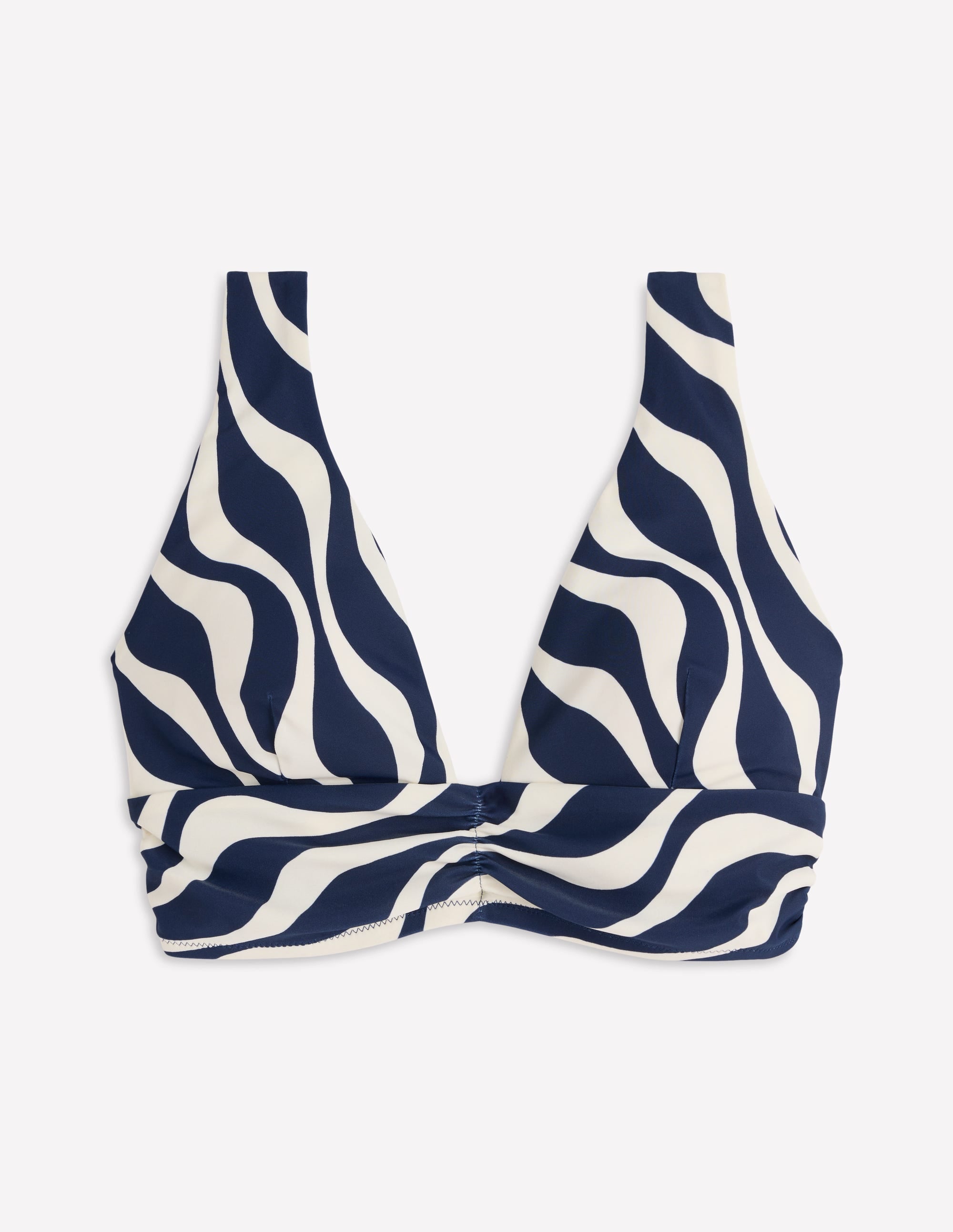 Mykonos Deep V Bikini Top-Navy, Rhythmic wave - Image 7