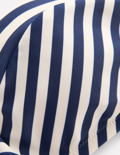Clean Sweetheart Bikini Top-Navy, Ivory Stripe-6