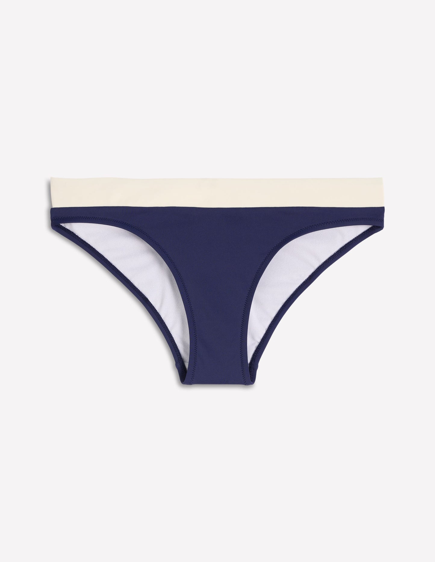 Campania Bikini Bottoms-Navy, Ivory Colourblock
