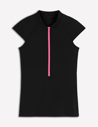 Short Sleeve Rash Guard Top-Black-6