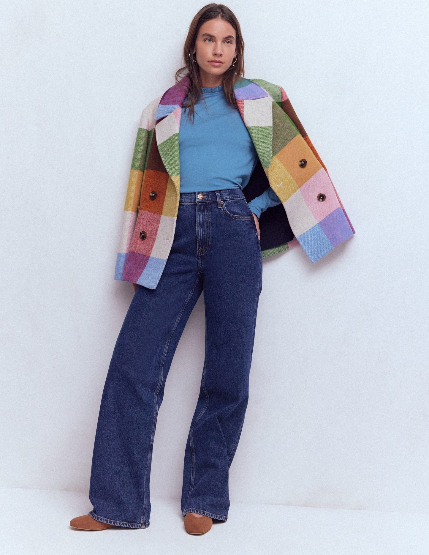 Supersoft Frill Detail Top-Captains Blue