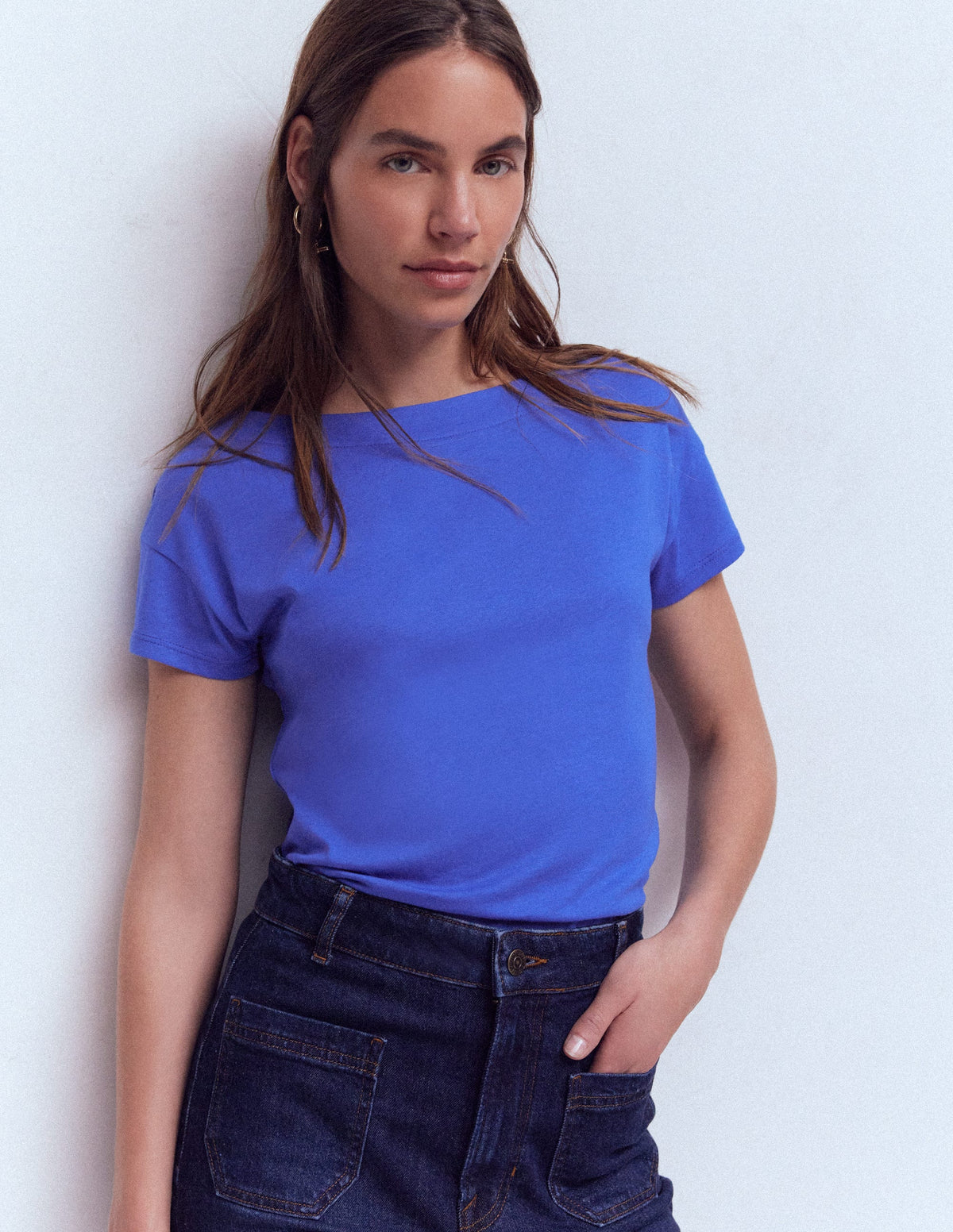Supersoft Boat Neck T-Shirt-Beaucoup Blue - Image 1