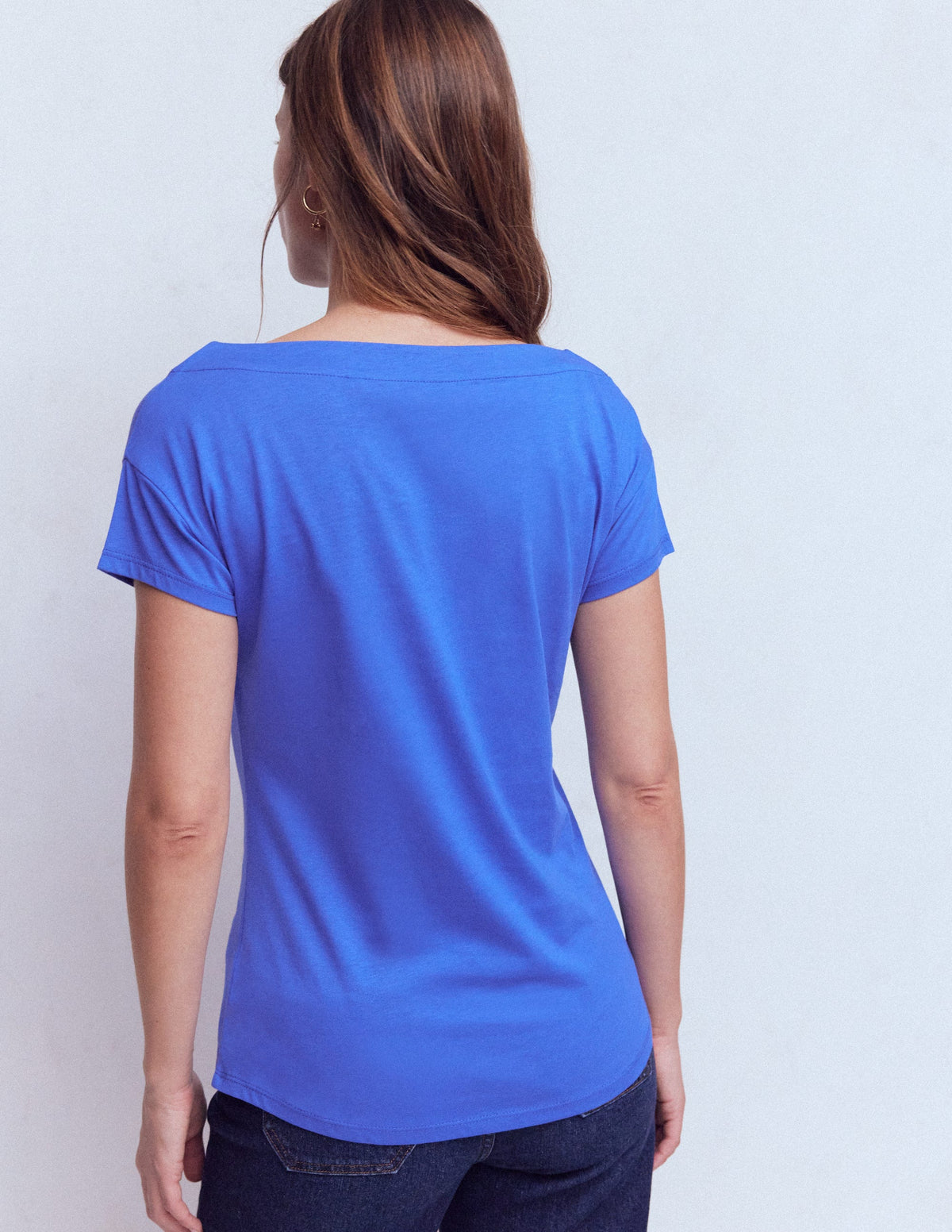 Supersoft Boat Neck T-Shirt-Beaucoup Blue - Image 3