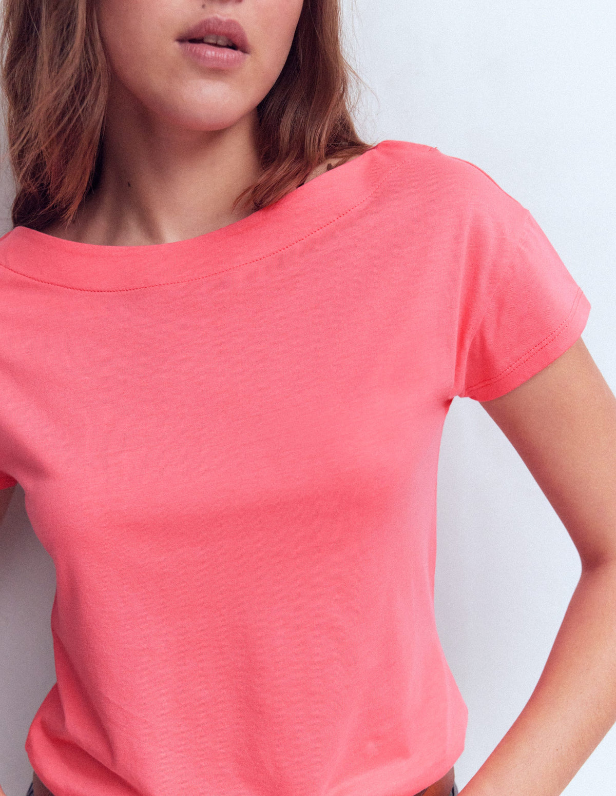 Supersoft Boat Neck T-Shirt-Azalea Pink - Image 2
