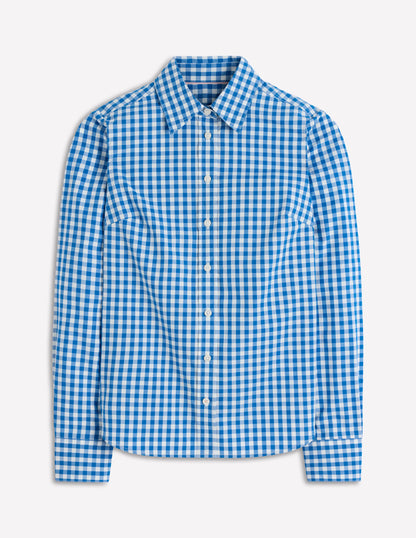 Sienna Cotton Shirt-Blue Gingham-5