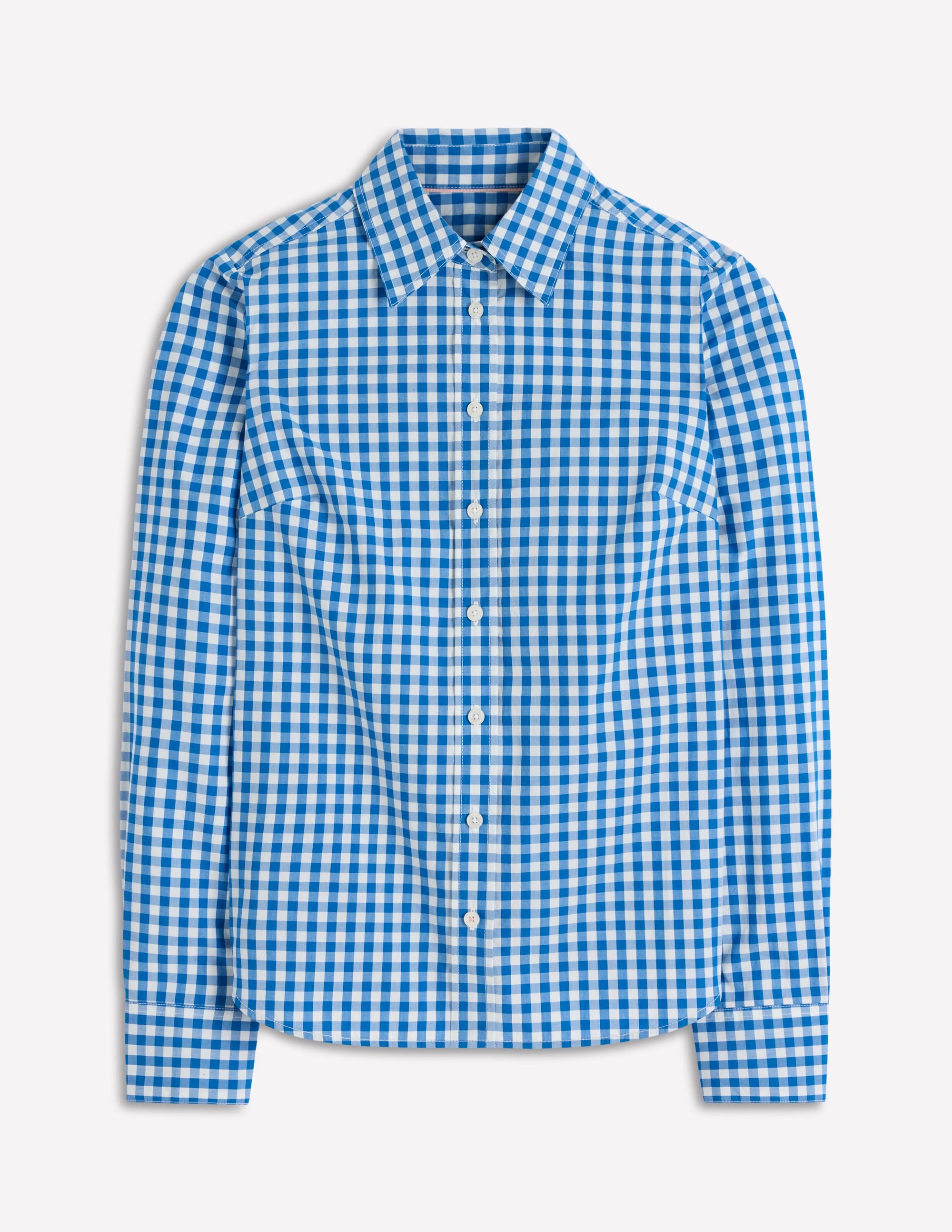 Sienna Cotton Shirt-Kingfisher Blue Gingham - Image 5