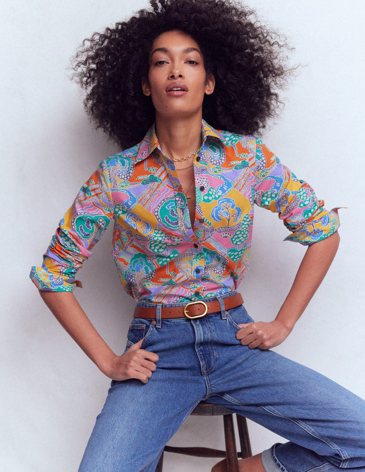 Sienna Cotton Shirt-Multi, Enchanted Dreamscape