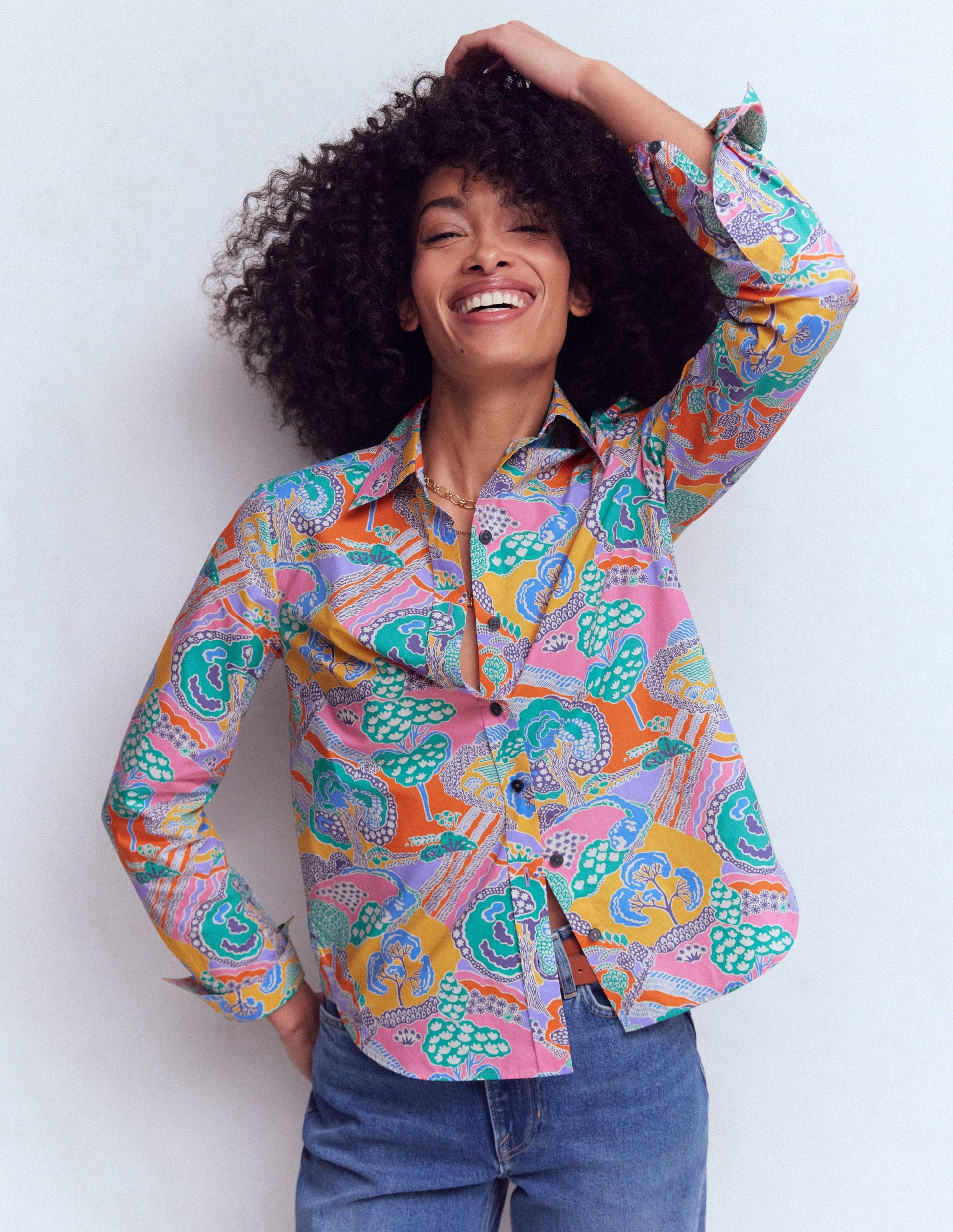 Sienna Cotton Shirt-Multi, Enchanted Dreamscape-4