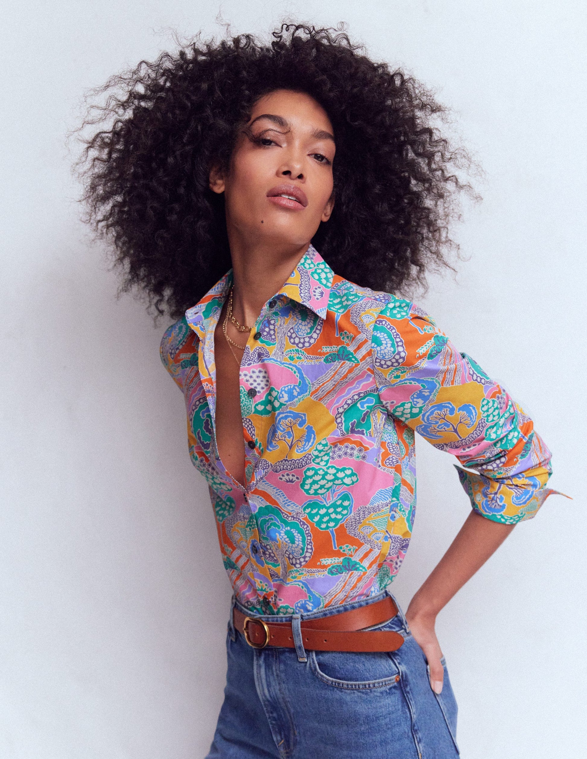 Sienna Cotton Shirt-Multi, Enchanted Dreamscape-5